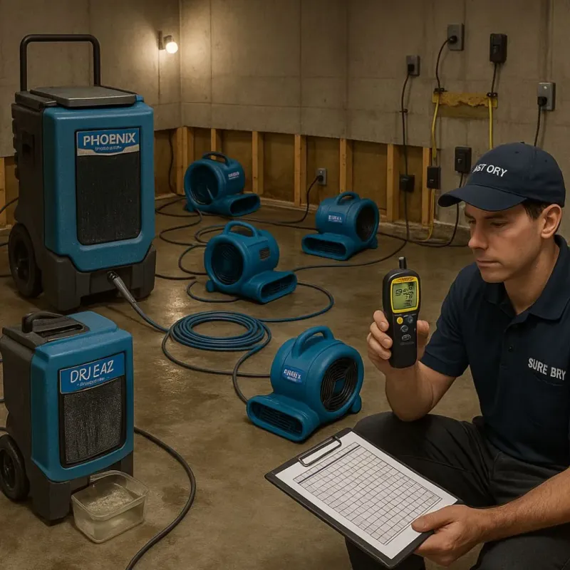 Structural Drying and Dehumidification process in Kent City, MI